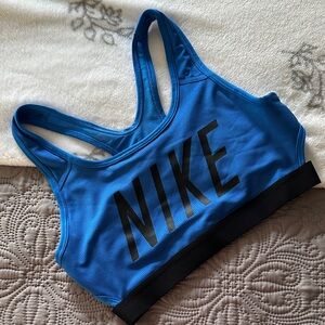 Nike Blue Sports Bra with Black Logo
